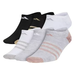 Girl's adidas 6-Pack Superlite No-Show Socks -Adidas shop 3004487 Heather White Shine