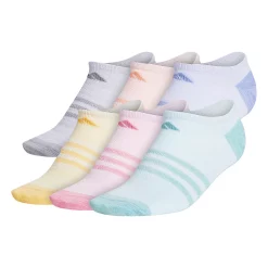 Girl's adidas 6-Pack Superlite No-Show Socks -Adidas shop 3004487 Mint Pink Orange