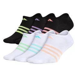 Girl's adidas 6-Pack Superlite No-Show Socks -Adidas shop 3004487 White Black