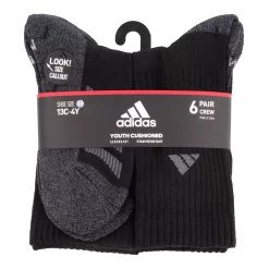 Boy's adidas Cushioned Angle Stripe 6-Pack Crew Socks 17 Boy's adidas Cushioned Angle Stripe 6-Pack Crew Socks -Adidas shop 4249526 ALT2