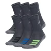 Boy's adidas Cushioned Angle Stripe 6-Pack Crew Socks -Adidas shop 4249526 Onix Marled