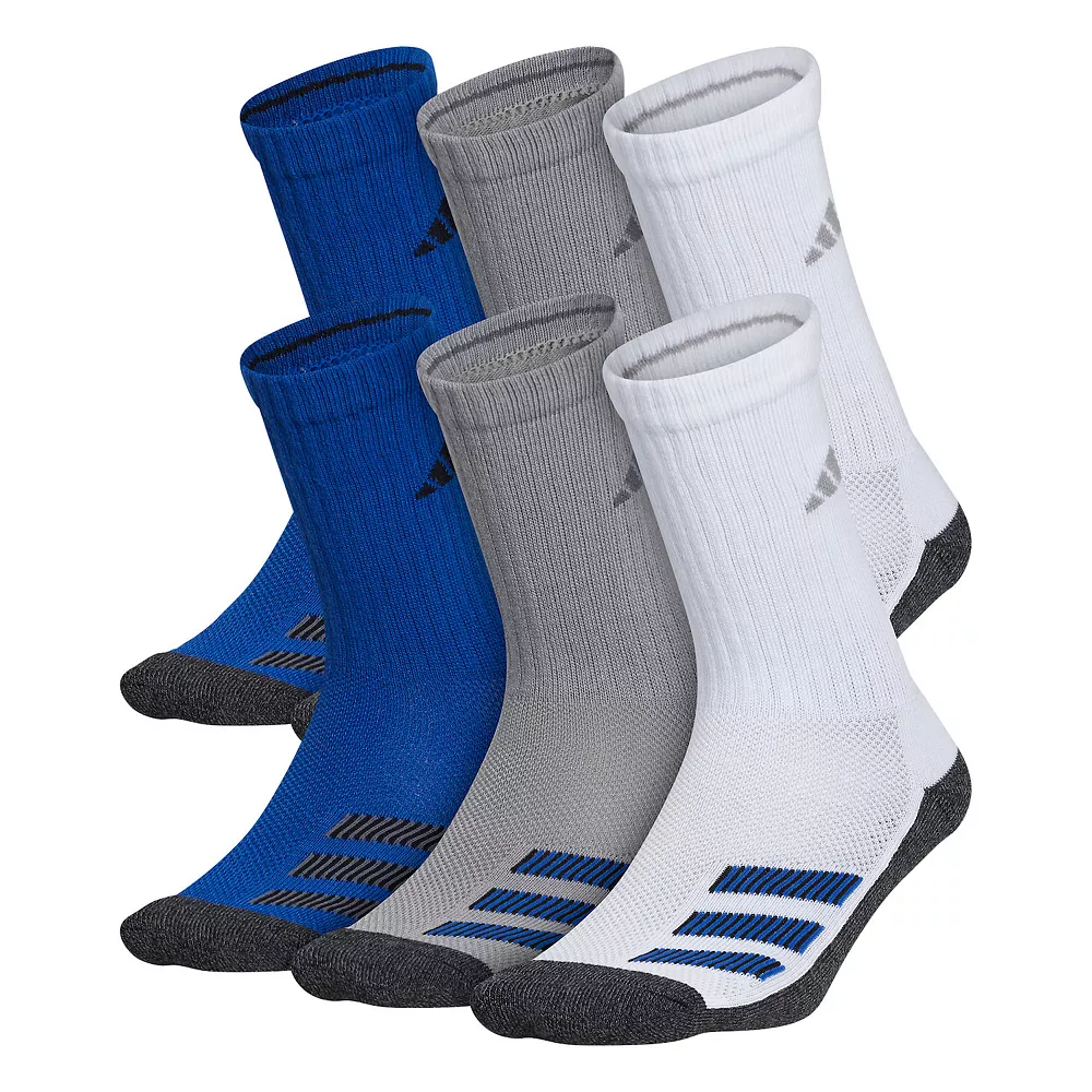 Boy's adidas Cushioned Angle Stripe 6-Pack Crew Socks 5 Boy's adidas Cushioned Angle Stripe 6-Pack Crew Socks - Image 3