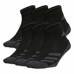 Boy's adidas Cushioned Angle Stripe 6-Pack Quarter Socks -Adidas shop 4249527 Black Marled