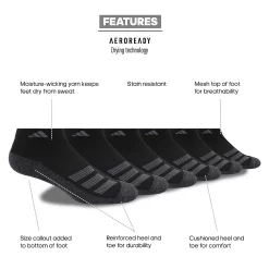 Boy's adidas Cushioned Angle Stripe 6-Pack Low Cut Socks -Adidas shop 4249529 ALT7