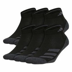 Boy's adidas Cushioned Angle Stripe 6-Pack Low Cut Socks -Adidas shop 4249529 Black Marled