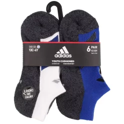 Boy's adidas Cushioned Angle Stripe 6-Pack No Show Socks -Adidas shop 4249530 ALT2