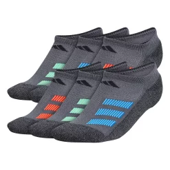 Boy's adidas Cushioned Angle Stripe 6-Pack No Show Socks -Adidas shop 4249530 Grey Marled