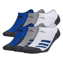 Boy's adidas Cushioned Angle Stripe 6-Pack No Show Socks -Adidas shop 4249530 Royal White