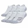 Boy's adidas Cushioned Angle Stripe 6-Pack No Show Socks -Adidas shop 4249530 White Gray