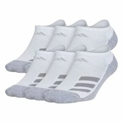 Boy's adidas Cushioned Angle Stripe 6-Pack No Show Socks