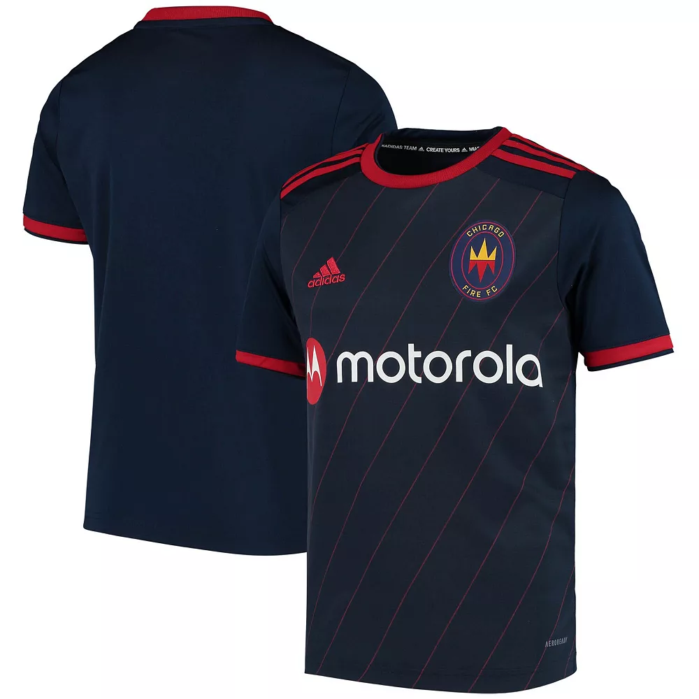 Youth adidas Navy Chicago Fire 2020 Replica Blank Primary AEROREADY Jersey 4 Youth adidas Navy Chicago Fire 2020 Replica Blank Primary AEROREADY Jersey - Image 2