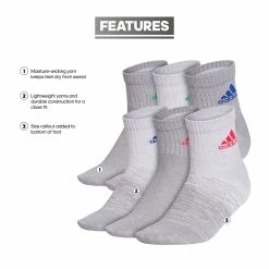 Boys adidas 6 Pack Superlite Quarter Socks -Adidas shop 4638808 ALT4
