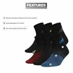 Boys adidas 6 Pack Superlite Quarter Socks -Adidas shop 4638808 ALT7