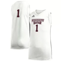Front Page 5 Youth adidas #1 White Mississippi State Bulldogs Game Jersey