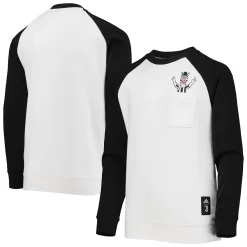 Front Page 11 Youth adidas Black/White Juventus Raglan Pullover Sweatshirt