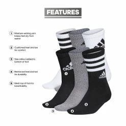 Boys adidas 6-Pack Cushioned Crew Socks -Adidas shop 5546938 ALT5