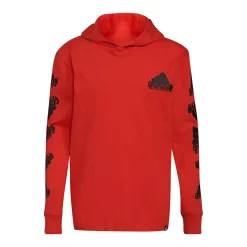 Boys 8-20 adidas Badge of Sport Hooded Tee -Adidas shop 5556637 Vivid Red