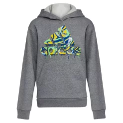 Boys 8-20 adidas Warp Paint Badge of Sport Fleece Hoodie -Adidas shop 5558655 Char Gray