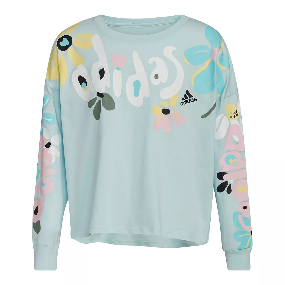 Girls 7-16 adidas Graphic Waist Tee 4 Girls 7-16 adidas Graphic Waist Tee - Image 2