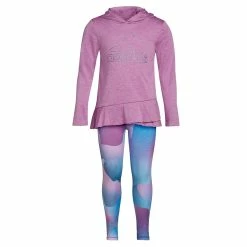 Toddler Girl adidas Curved Hooded Top & Leggings Set -Adidas shop 5561478 ALT2