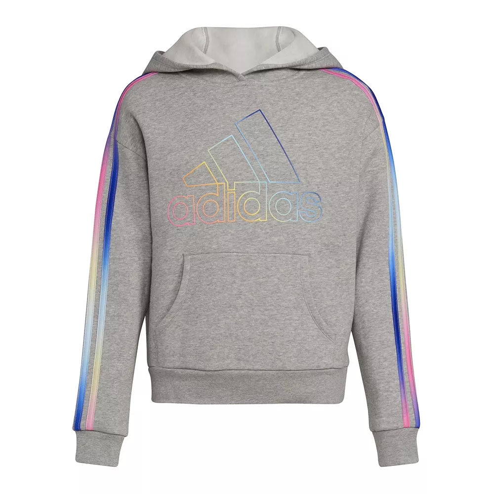 Girls 7-16 adidas Multi 3-Stripes Fleece Hoodie 3 Girls 7-16 adidas Multi 3-Stripes Fleece Hoodie
