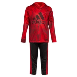 Toddler Boy adidas Allover Camo Print Hooded Logo Graphic Tee & Pants Set -Adidas shop 5565147 ALT2