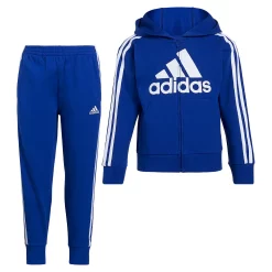 Boys 4-7 adidas French Terry Logo Graphic Hoodie & Jogger Pants Set -Adidas shop 5565367 Blue