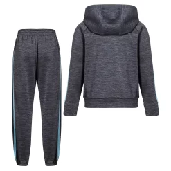 Boys 4-7 adidas Melange Fleece 3-Stripe Raglan Hoodie & Jogger Pants Set -Adidas shop 5565370 ALT