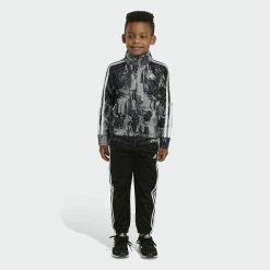 Boys 4-7 adidas Tricot Printed Track Jacket & Jogger Pants Set -Adidas shop 5565371 ALT3