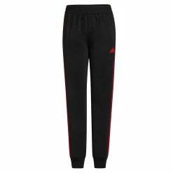 Boys 4-7 adidas Tricot Black & Red 3-Stripe Jogger PantsBoys 4-7 adidas Tricot Black & Red 3-Stripe Jogger Pants