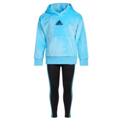 Toddler Girl adidas 2-Piece Silken Fleece Hooded Pullover & Leggings Set -Adidas shop 5678444 ALT2