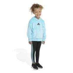 Girls 4-6x adidas 2-Piece Silken Fleece Hooded Pullover & Leggings Set -Adidas shop 5678858 ALT3