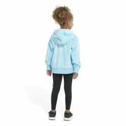 Girls 4-6x adidas 2-Piece Silken Fleece Hooded Pullover & Leggings Set -Adidas shop 5678858 ALT4