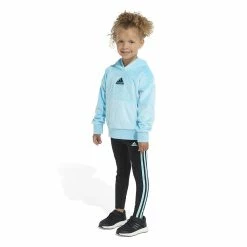 Girls 4-6x adidas 2-Piece Silken Fleece Hooded Pullover & Leggings Set -Adidas shop 5678858 ALT5
