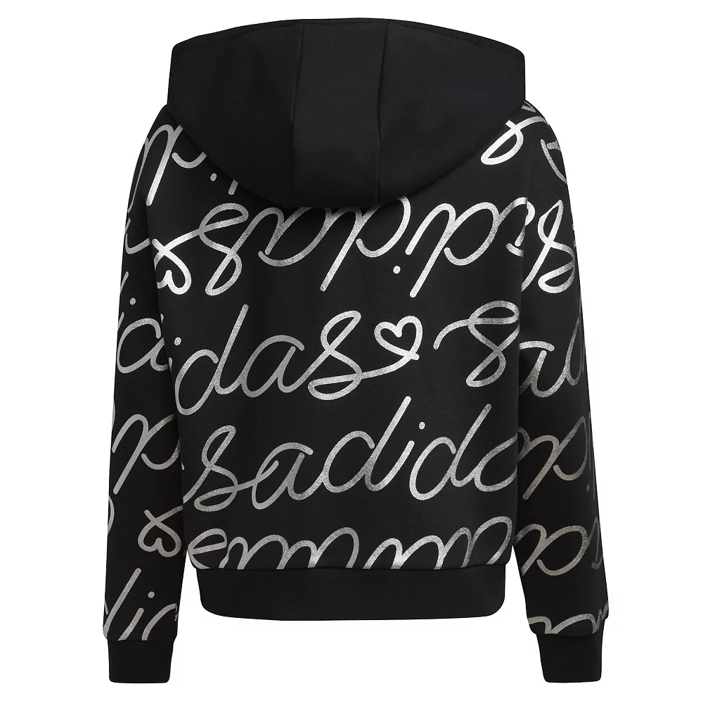 Girls 7-16 adidas Script Fleece Hoodie 5 Girls 7-16 adidas Script Fleece Hoodie - Image 3