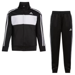 Boys 4-7 adidas Black & White Essential Tricot Track Jacket & Jogger Pants Set