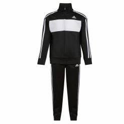 Boys 4-7 adidas Black & White Essential Tricot Track Jacket & Jogger Pants Set -Adidas shop 5699119 ALT2