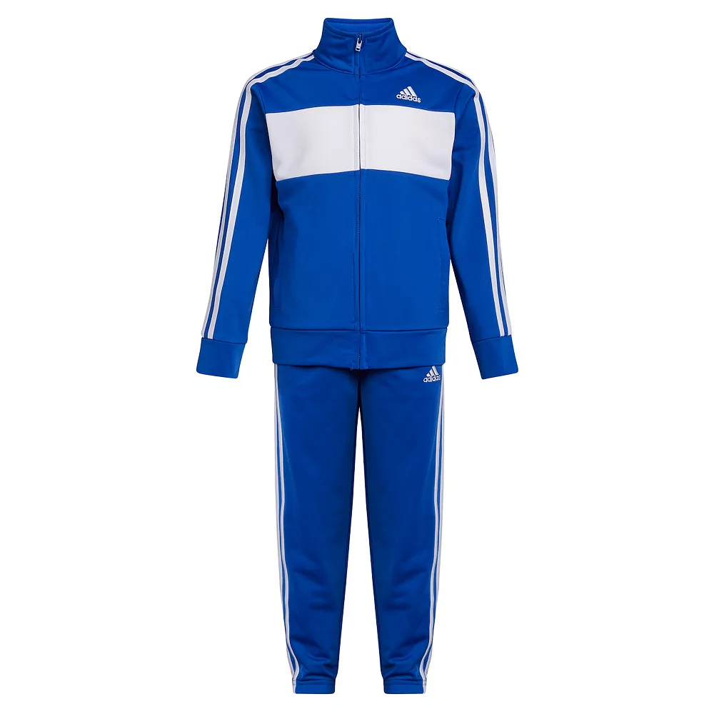 Boys 4-7 adidas Blue & White Essential Tricot Track Jacket & Jogger Pants Set 5 Boys 4-7 adidas Blue & White Essential Tricot Track Jacket & Jogger Pants Set - Image 3