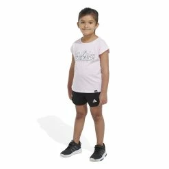Toddler Girl Adidas Graphic Tee & Mesh Short Set -Adidas shop 5789891 ALT4