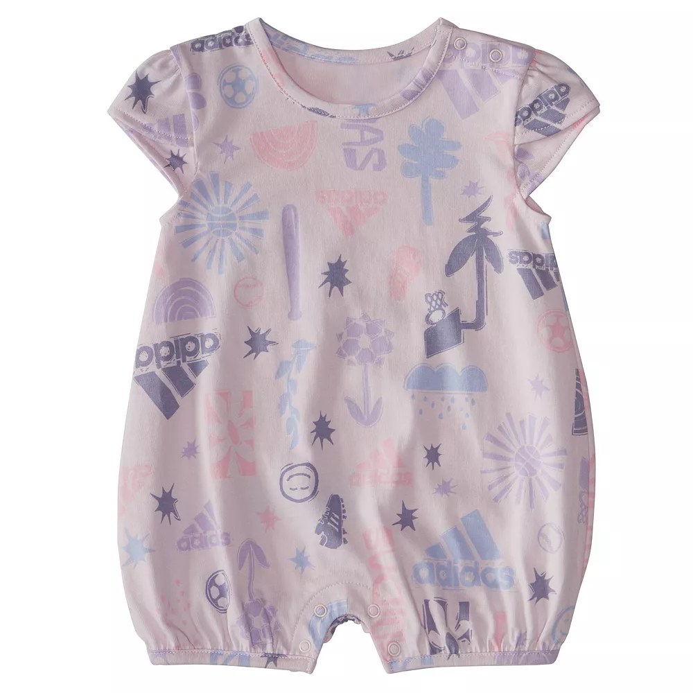 Baby Girl Adidas Printed Shortie Romper 5 Baby Girl Adidas Printed Shortie Romper - Image 3