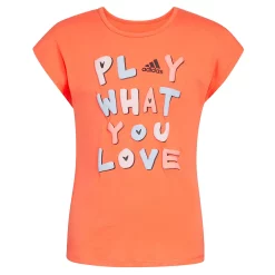 Girls 7-16 adidas Cap Sleeve Tee -Adidas shop 5798002 Coral Fusion