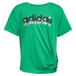 Girls 7-16 adidas Loose Tie Front Tee -Adidas shop 5798009 Semi Court Green