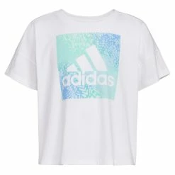 Girls 7-16 adidas Loose Box Tee 17 Girls 7-16 adidas Loose Box Tee -Adidas shop 5798036 White Green