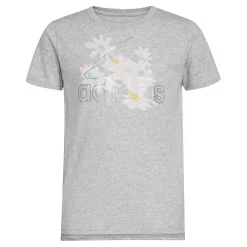 Girls 4-6x Adidas Short Sleeve Vented Heather Tee