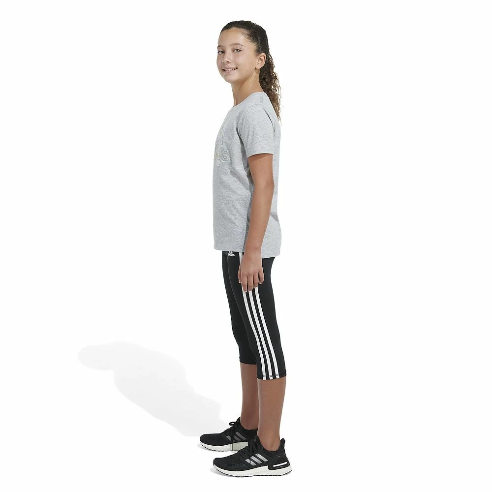 Girls 4-6x Adidas Short Sleeve Vented Heather Tee 8 Girls 4-6x Adidas Short Sleeve Vented Heather Tee - Image 6