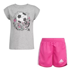 Girls 4-6x Adidas Graphic Tee & Mesh Short Set