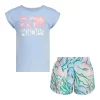 Girls 4-6x Adidas Tee & Woven Short Set -Adidas shop 5819756 Blue Dawn