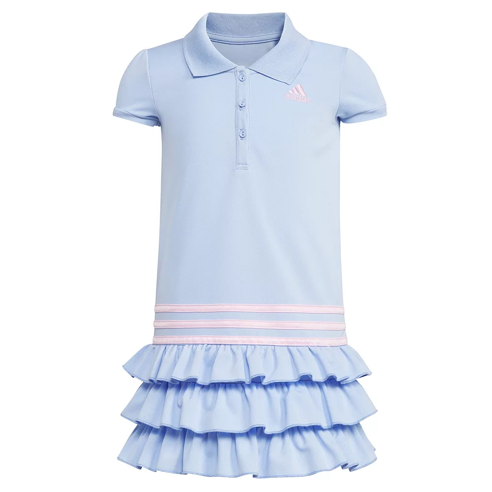 Girls 4-6x Adidas Short Sleeve Polo Dress 4 Girls 4-6x Adidas Short Sleeve Polo Dress - Image 2