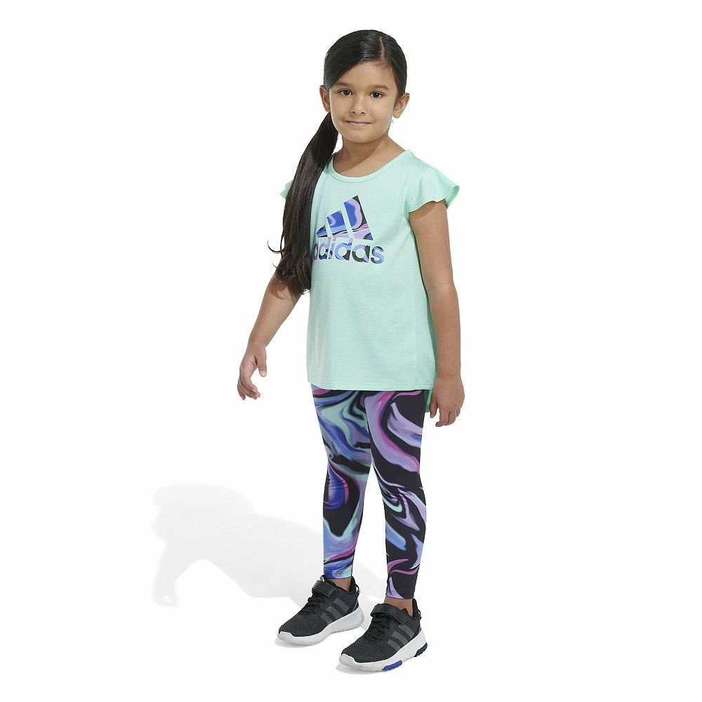Girls 4-6x Adidas Melange Tee & Leggings Set 7 Girls 4-6x Adidas Melange Tee & Leggings Set - Image 5