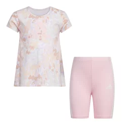 Girls 4-6x Adidas Back Pleat Tee & Bike Short Set